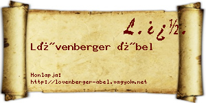 Lövenberger Ábel névjegykártya